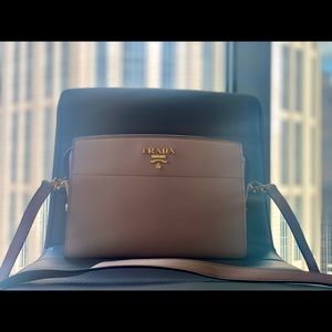 Prada Nude Leather Shoulder Bag